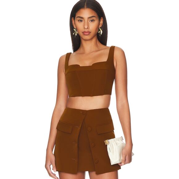 Lovers and Friends Christelle Top in Mocha Brown NWT Size Small - Picture 1 of 3
